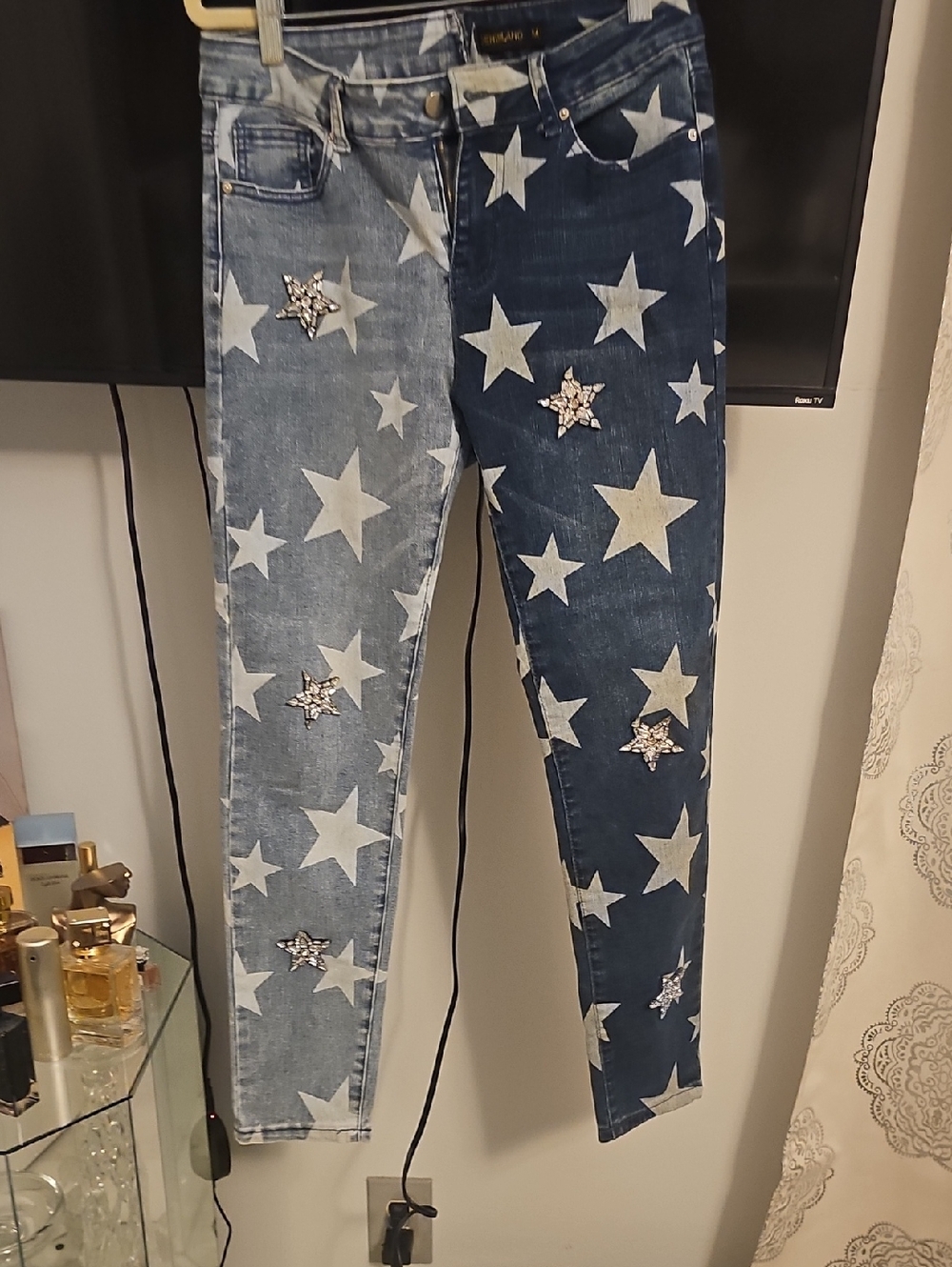Star Emblished Stretch Jeans